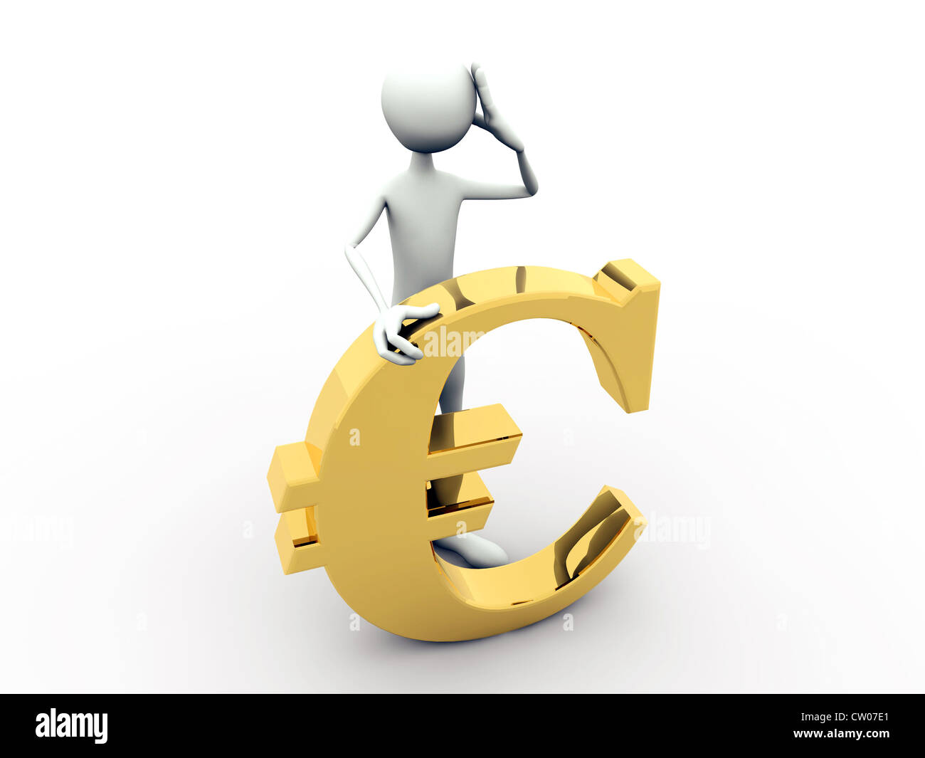 Uomo con il simbolo dell'euro Foto Stock