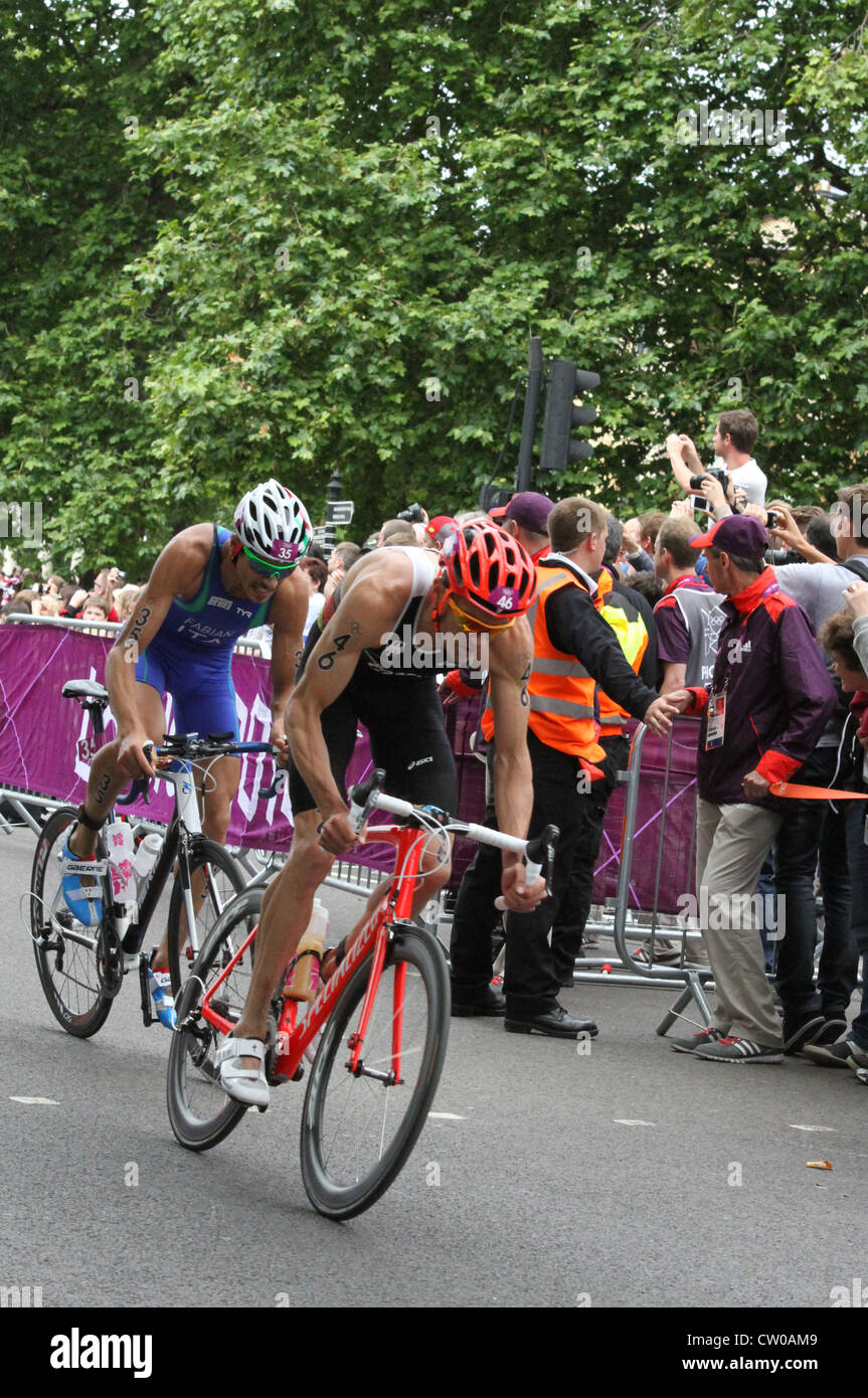 Jan Frodeno Germania uomini Olimpiadi di Londra 2012 triathlon bike race Foto Stock