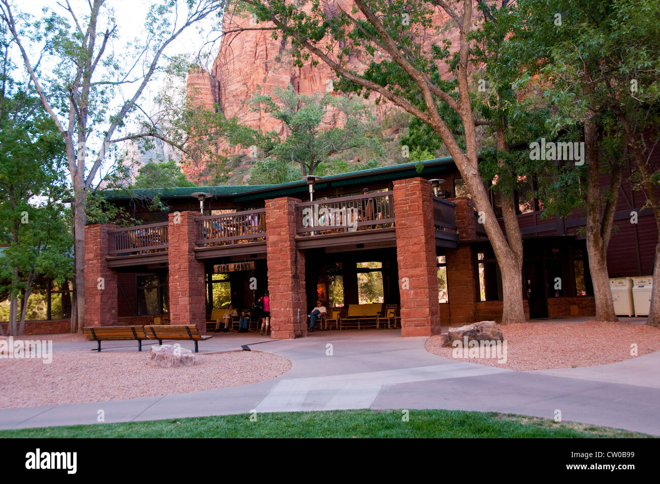 USA Utah, il Parco Nazionale di Zion. Il Lodge, solo alloggio nel parco. Foto Stock