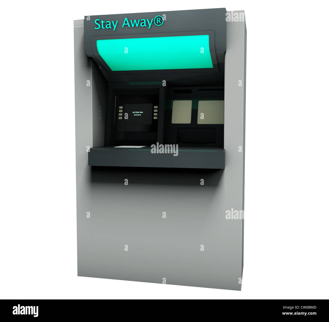 Isolare atm su sfondo bianco Foto Stock