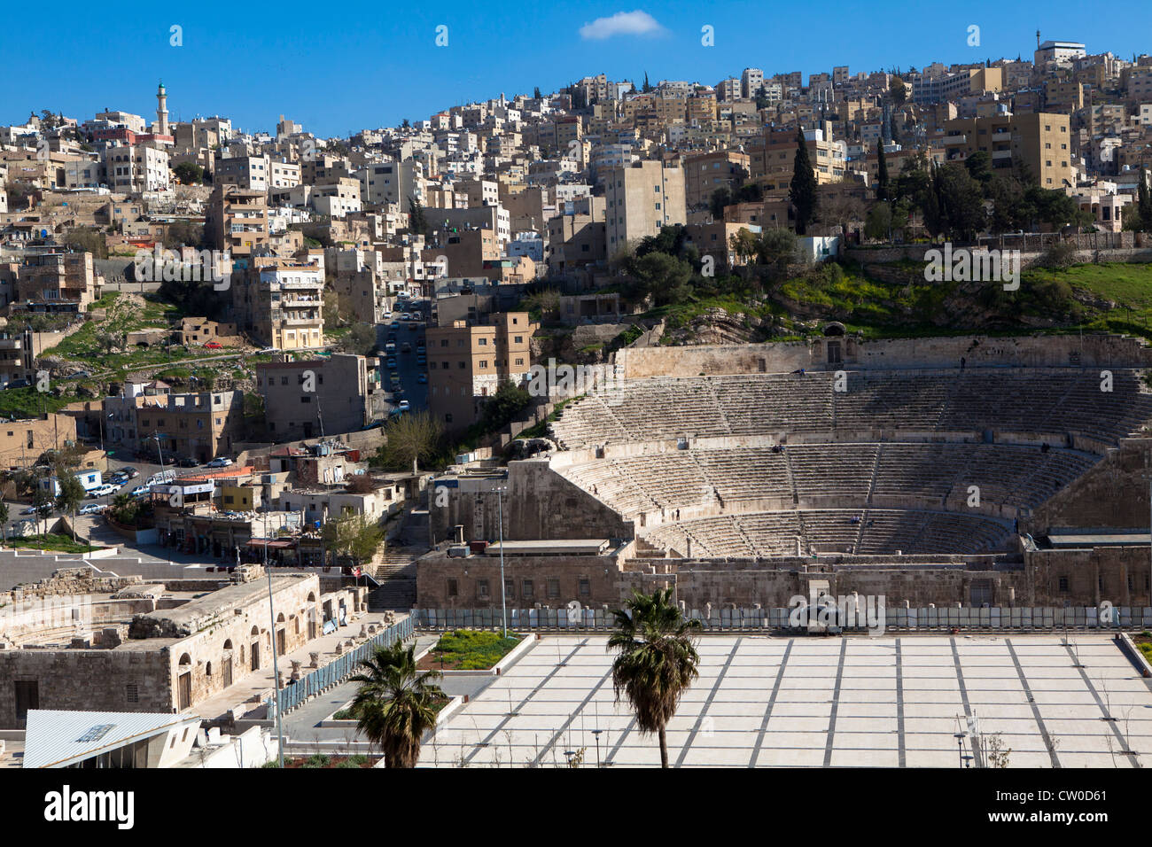 La città di Amman Giordania Anfiteatro Medio Oriente Foto Stock