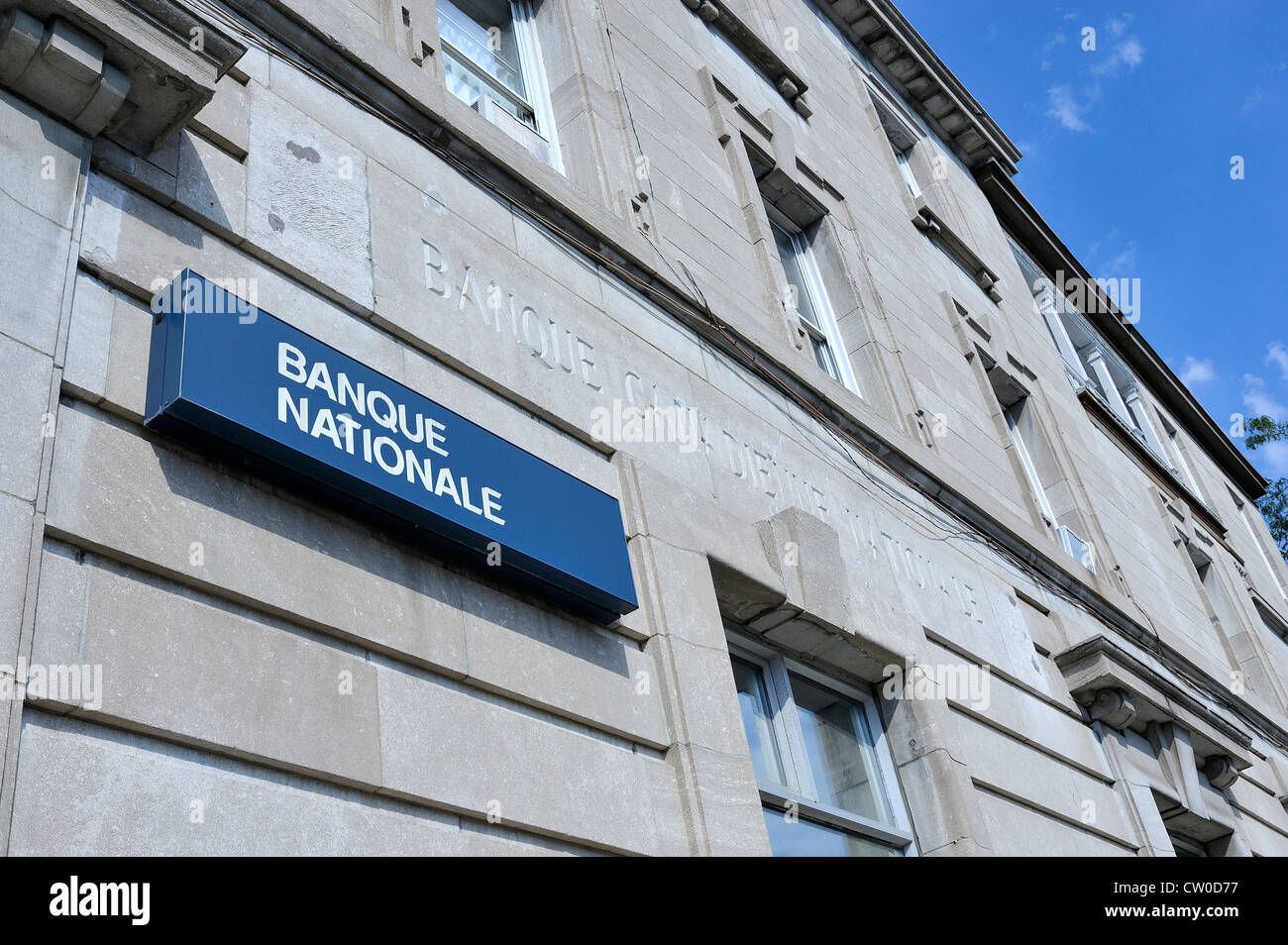 Una banca nazionale del Canada segno. La NBC è la sesta principale banca in Canada e la banca leader in Québec. Foto Stock