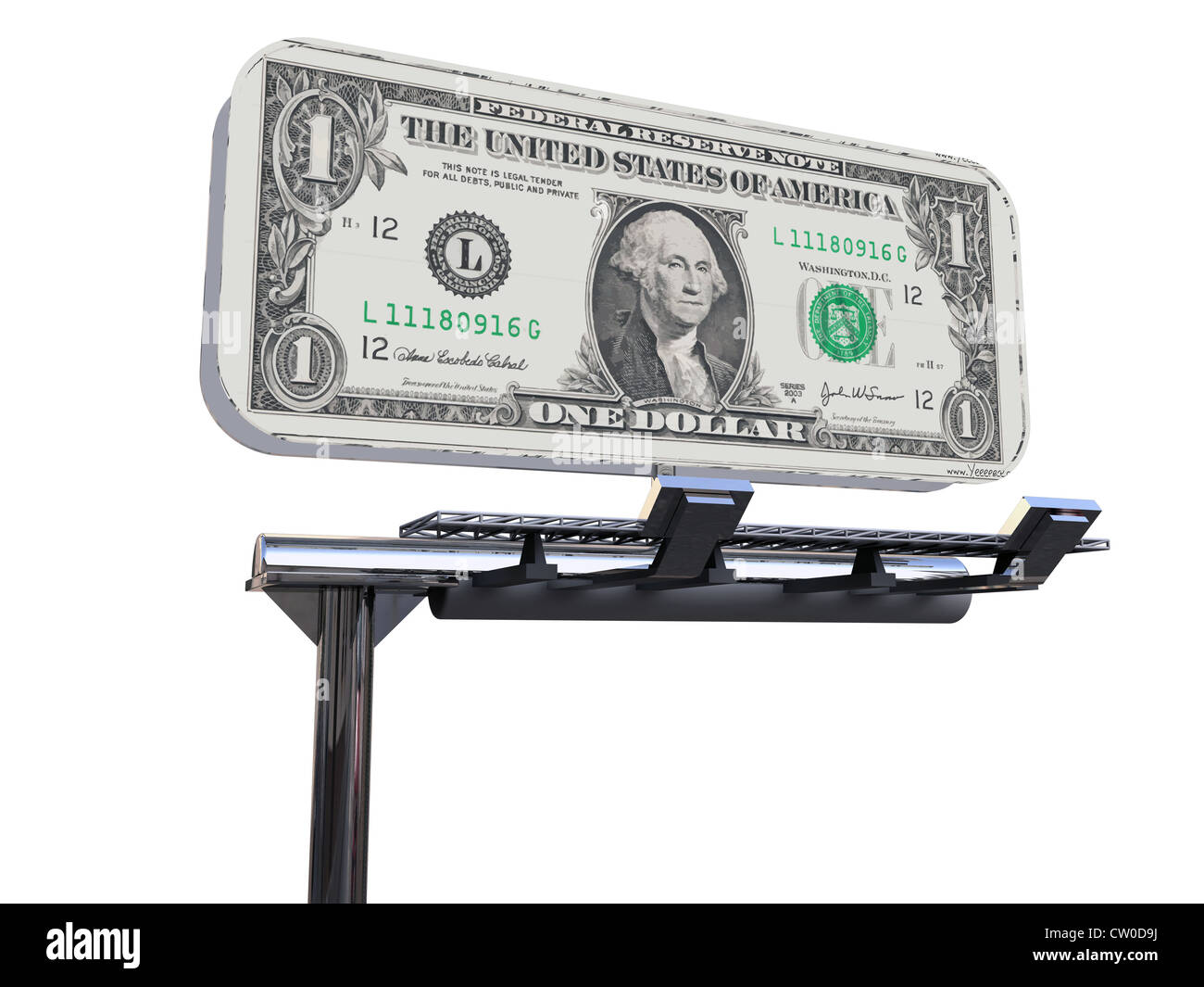 Affissioni isolati su sfondo bianco Foto Stock