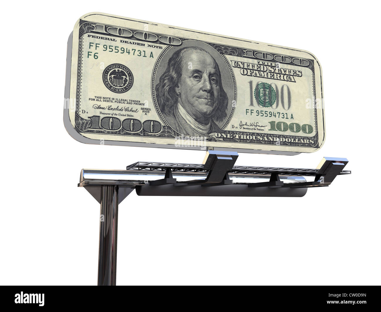 Affissioni isolati su sfondo bianco Foto Stock