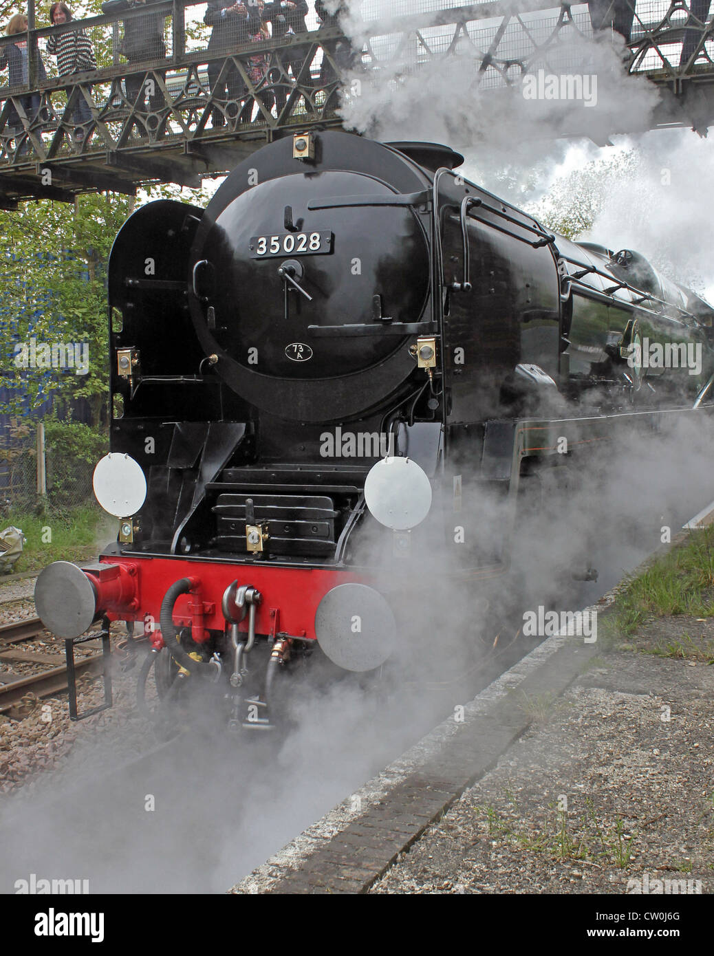 Linea di clan, un 4-6-2 Marina Mercantile classe locomotiva vintage Foto Stock
