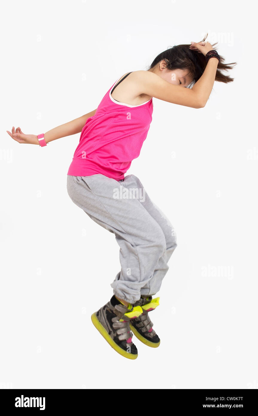Ragazza adolescente danza hip-hop studio series Foto Stock