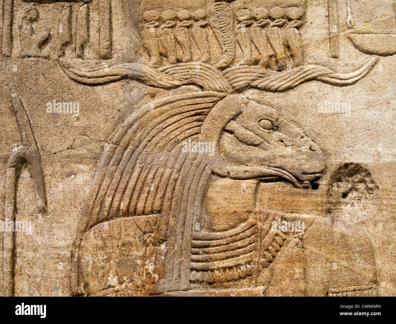 Dettaglio della parete ovest dal Santuario di Re Taharqa - il museo Ashmolean Museum di Oxford Foto Stock