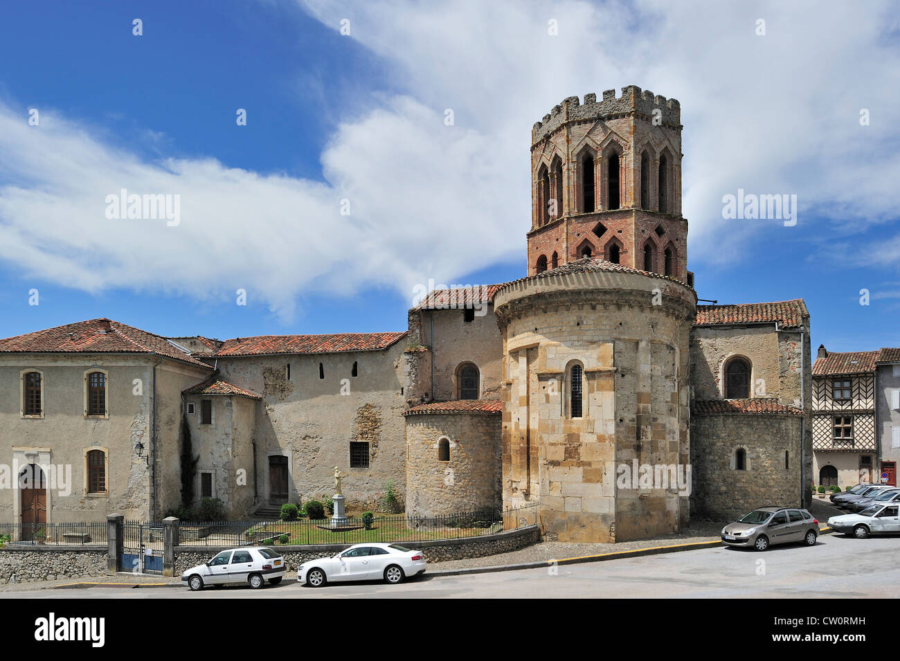 Cattedrale di Saint-Lizier in Midi-Pyrénées, Ariège, Pirenei, Francia Foto Stock