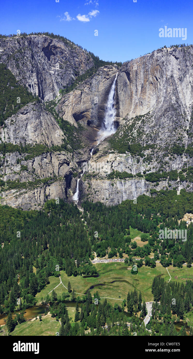 Vista di Yosemite Falls Foto Stock