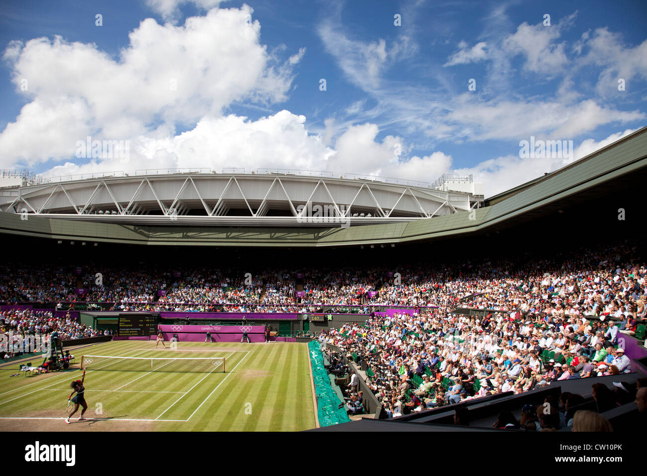 Serena Williams contro Maria Sharapova in campo femminile medaglia d oro corrispondono. Foto Stock