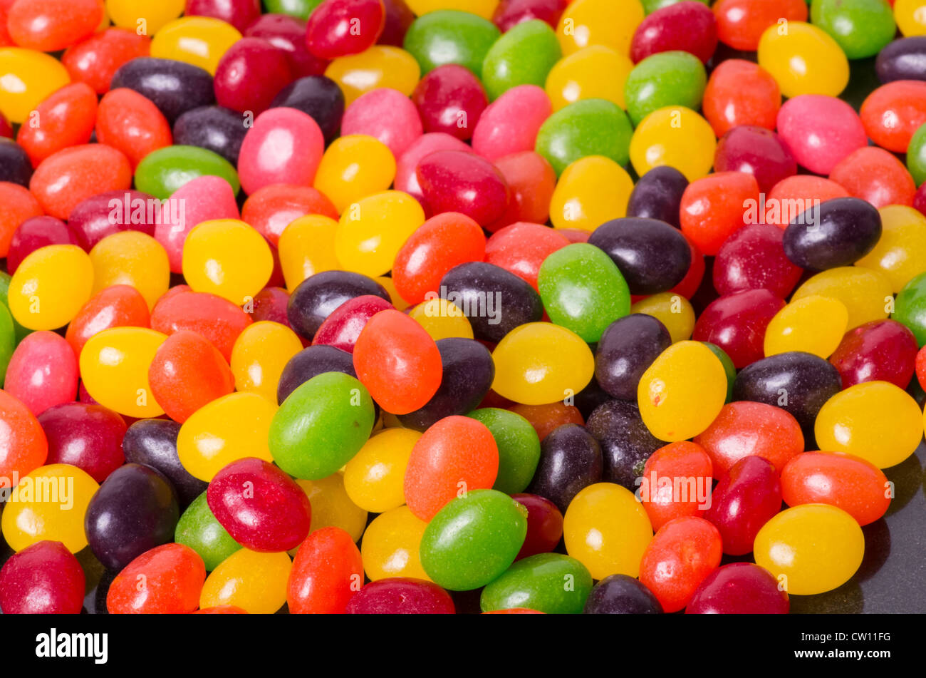 Luminose colorate jelly bean sfondo Foto Stock