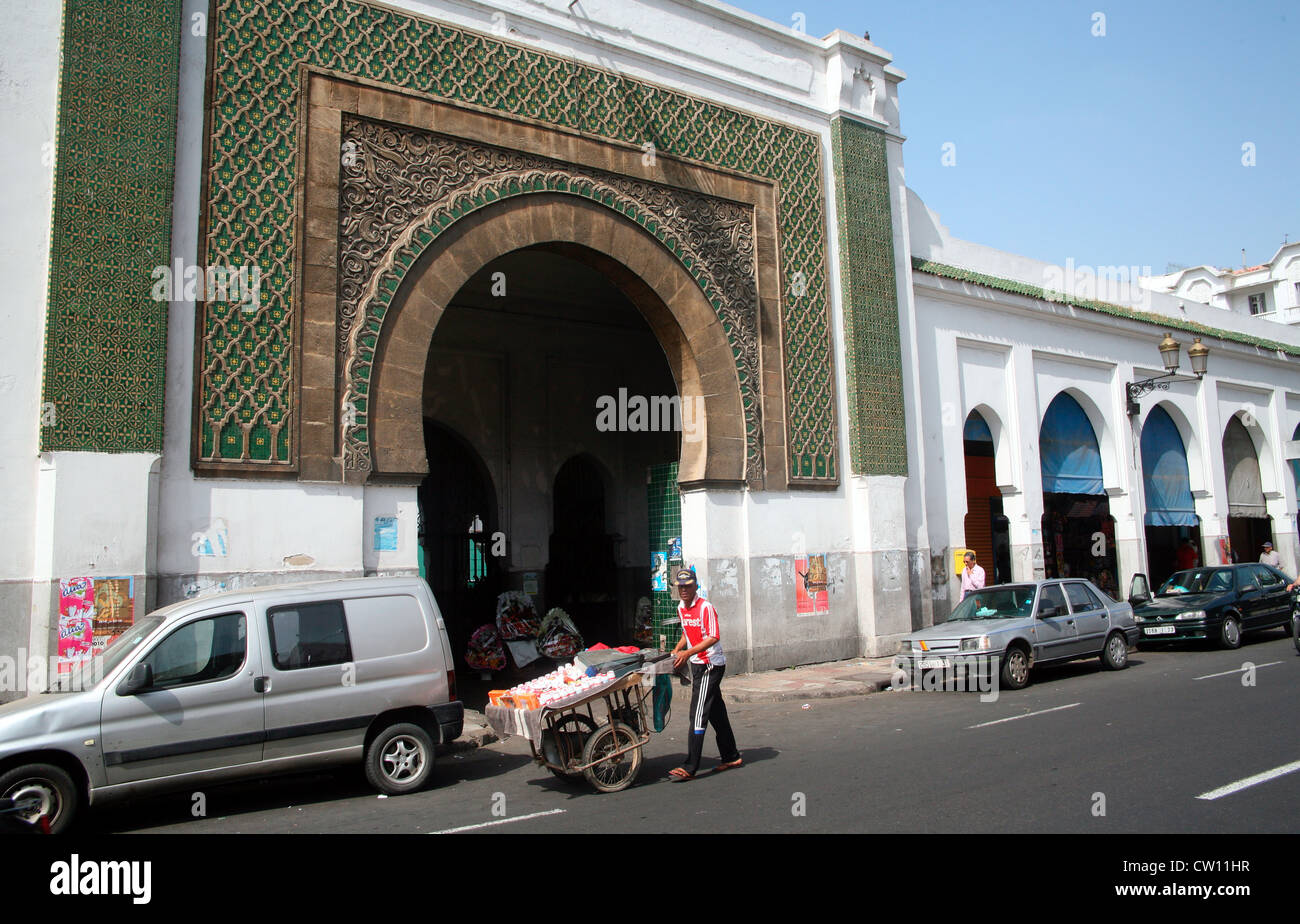 Ingresso alle Marche Centrale, costruito nel 1915 a Casablanca. Marocco Foto Stock