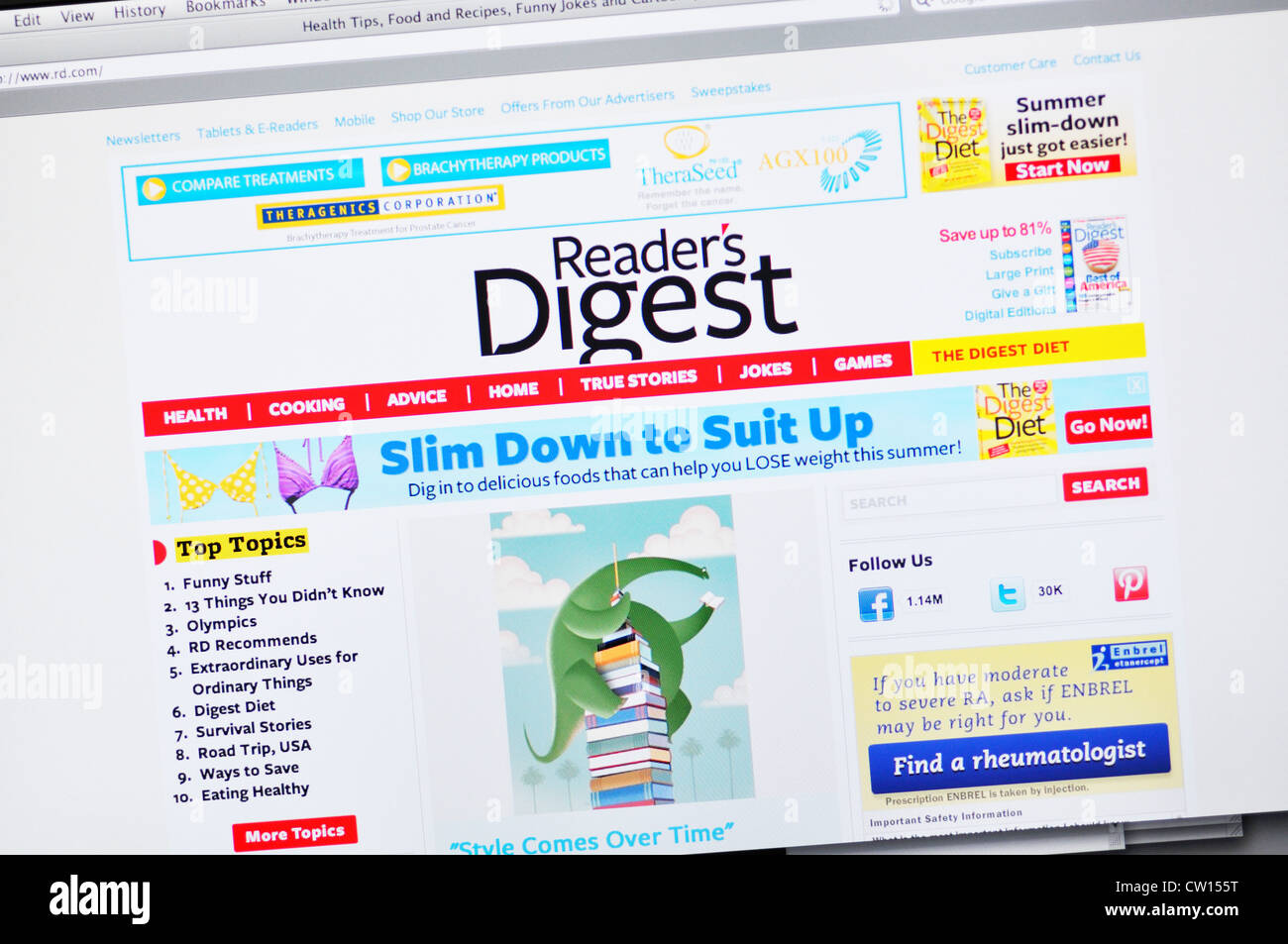 Reader's Digest Magazine website Foto Stock