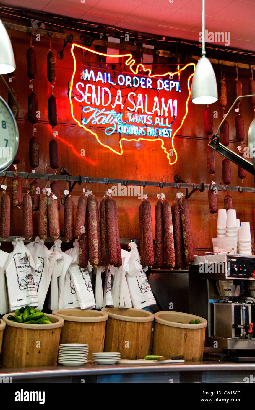 Ristorante Katz ebraica pastrami delicatessen deli diner New York City Manhattan Lower East Side Foto Stock