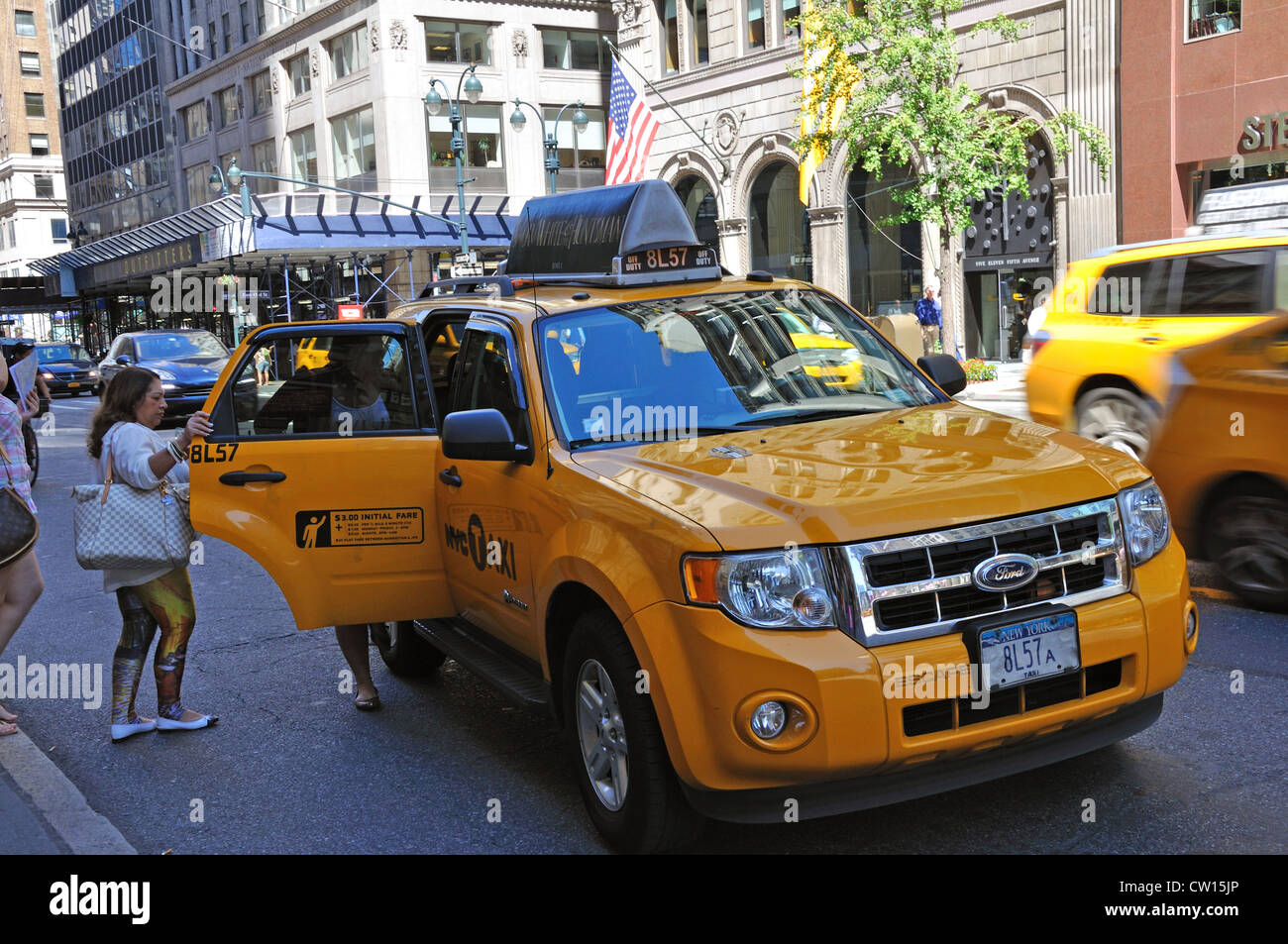 Taxi, New York, Stati Uniti d'America Foto Stock