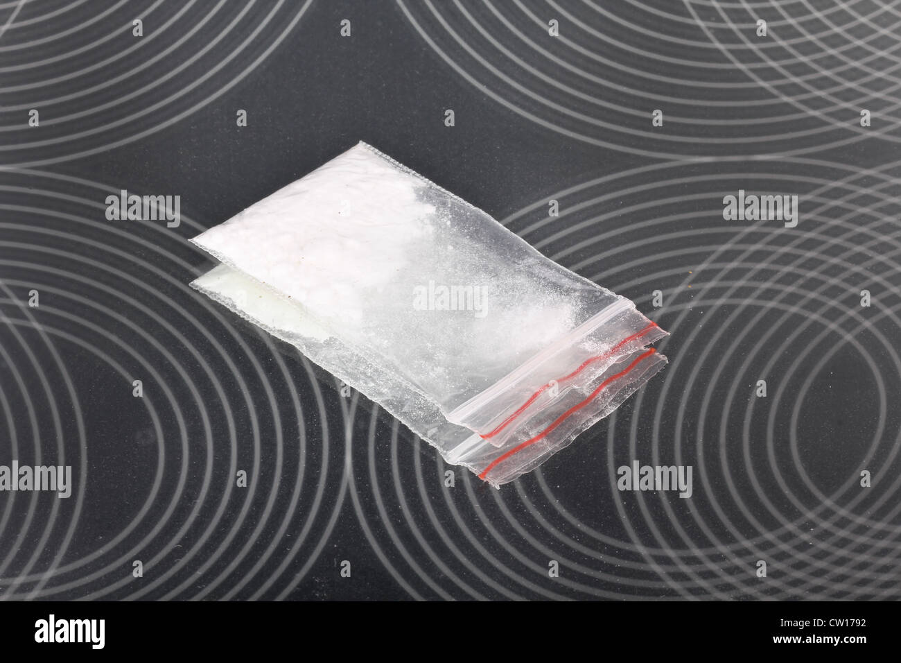 La cocaina nel pacchetto, primo piano Foto Stock