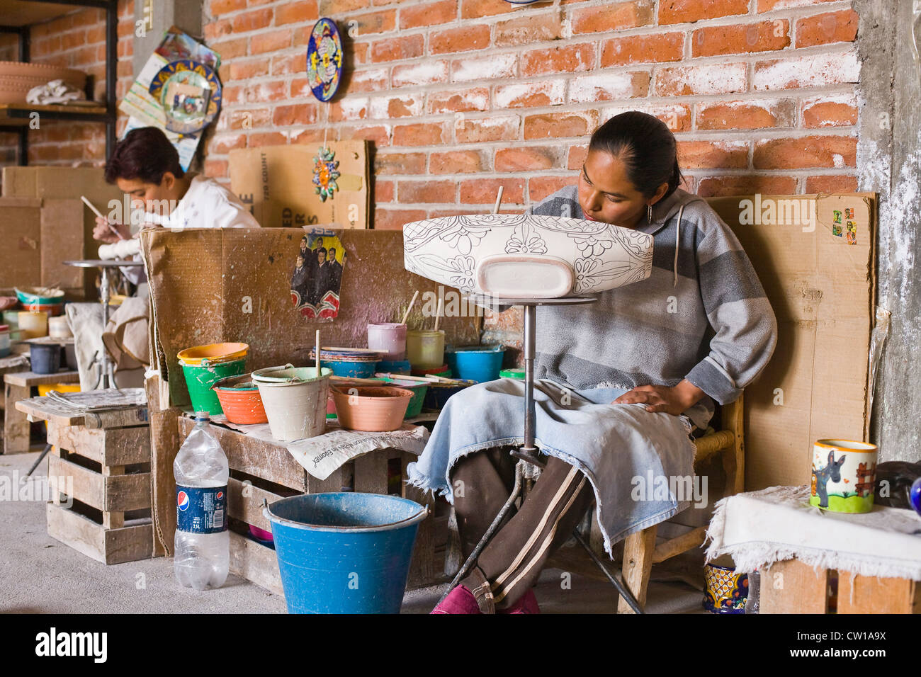 Mexican Pottery Factory Dolores de hidalgo, Messico Foto Stock