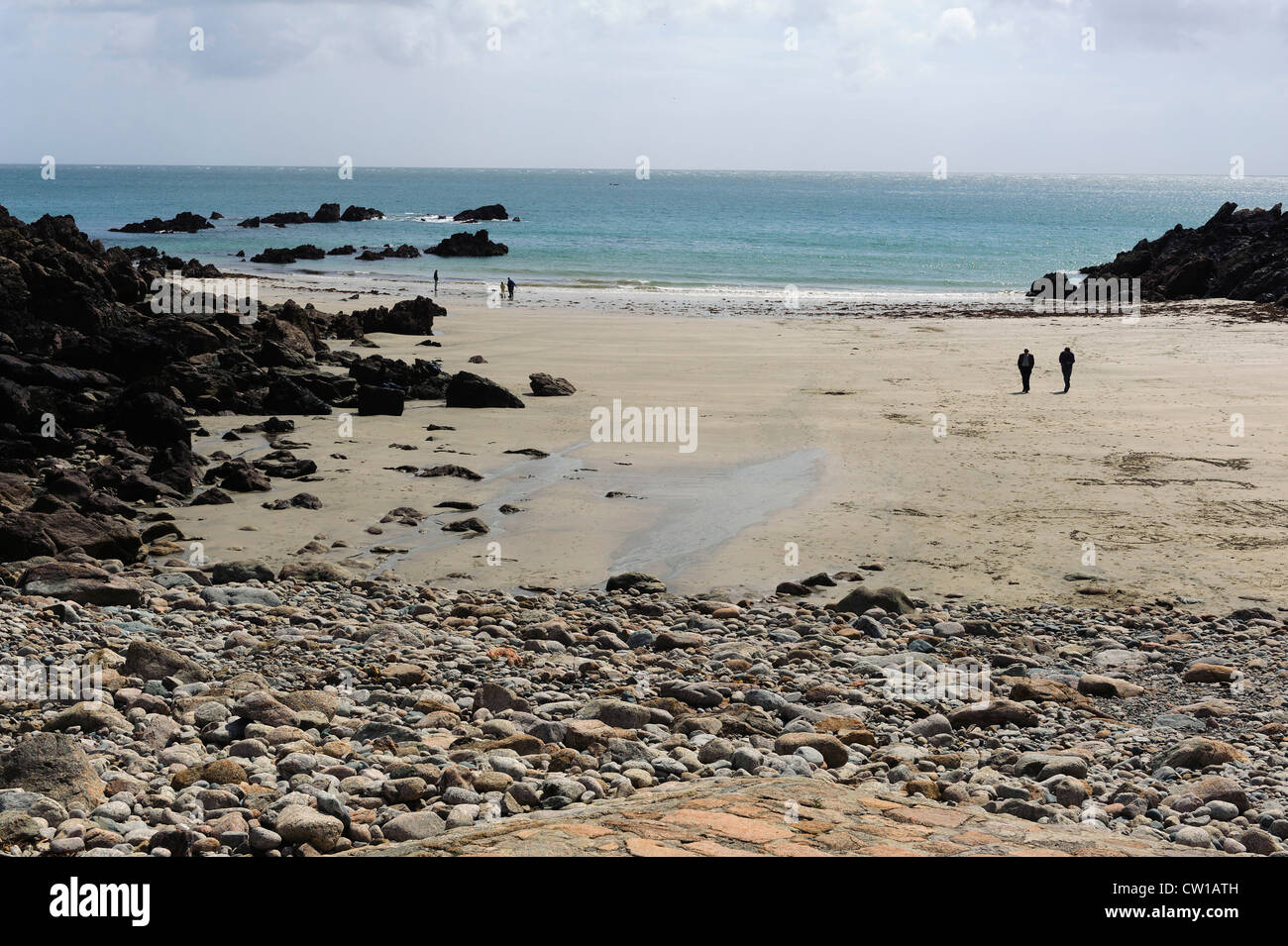 Spiaggia di Petit Bôt Bay, Isola di Guernsey, Isole del Canale Foto Stock