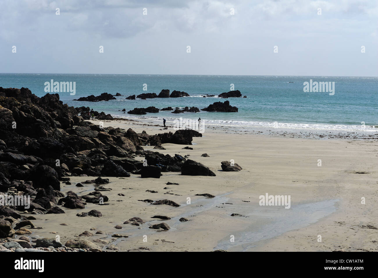 Spiaggia di Petit Bôt Bay, Isola di Guernsey, Isole del Canale Foto Stock