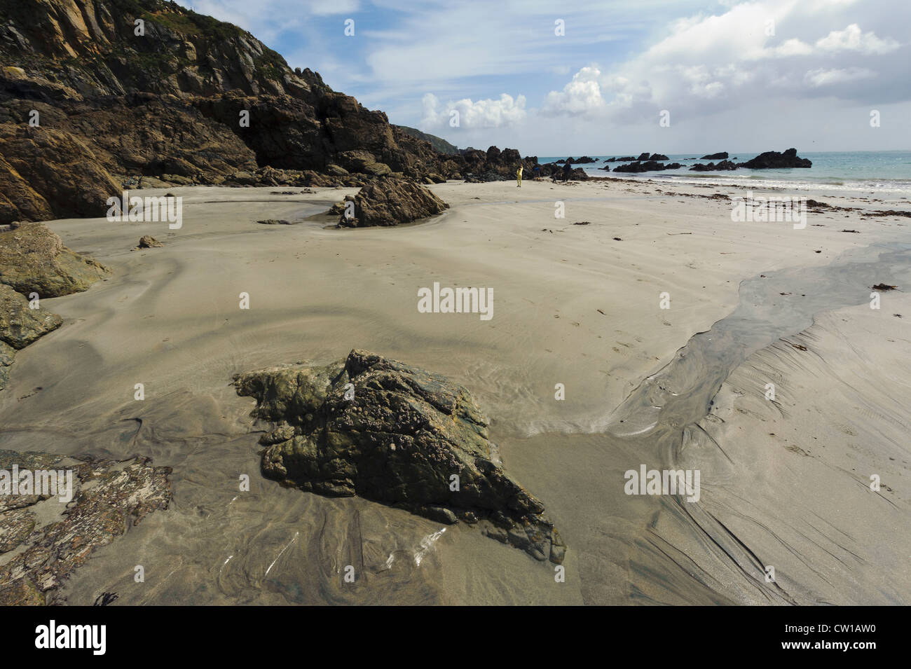 Spiaggia di Petit Bôt Bay, Isola di Guernsey, Isole del Canale Foto Stock