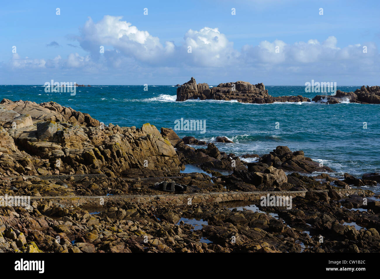 Cobo Bay, Isola di Guernsey, Isole del Canale Foto Stock