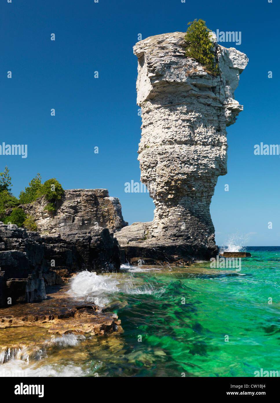 Vaso di fiori Isola, Fathom cinque National Marine Park, Ontario, Canada. Foto Stock