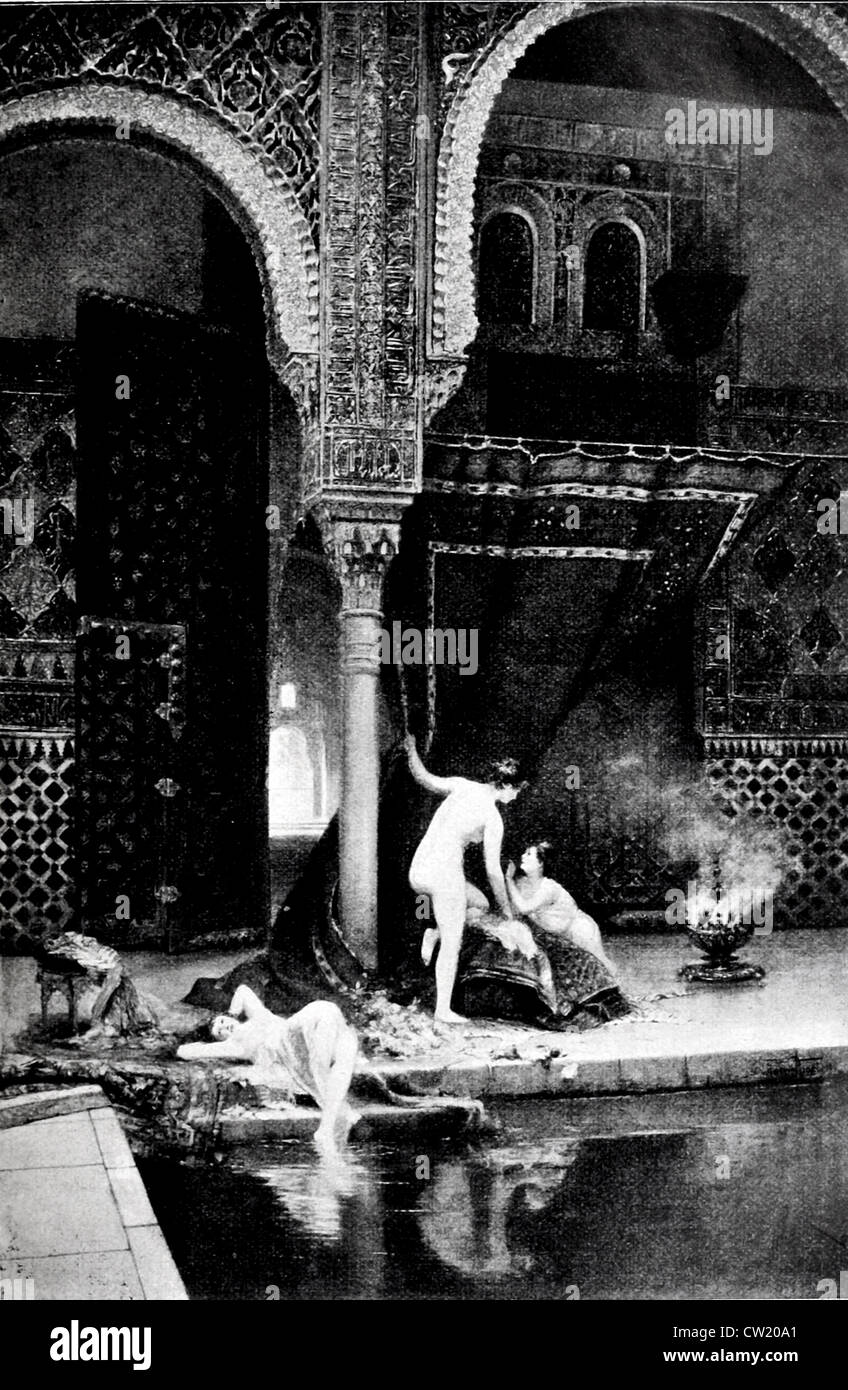 Cortile di mirto nell'Alhambra Foto Stock