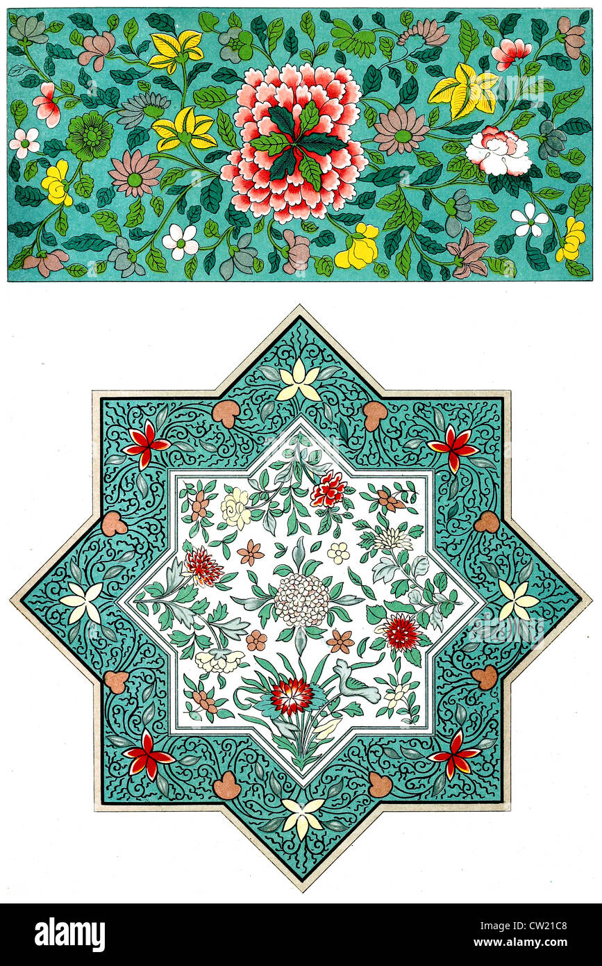 Stella cinese ornamento verde Foto Stock