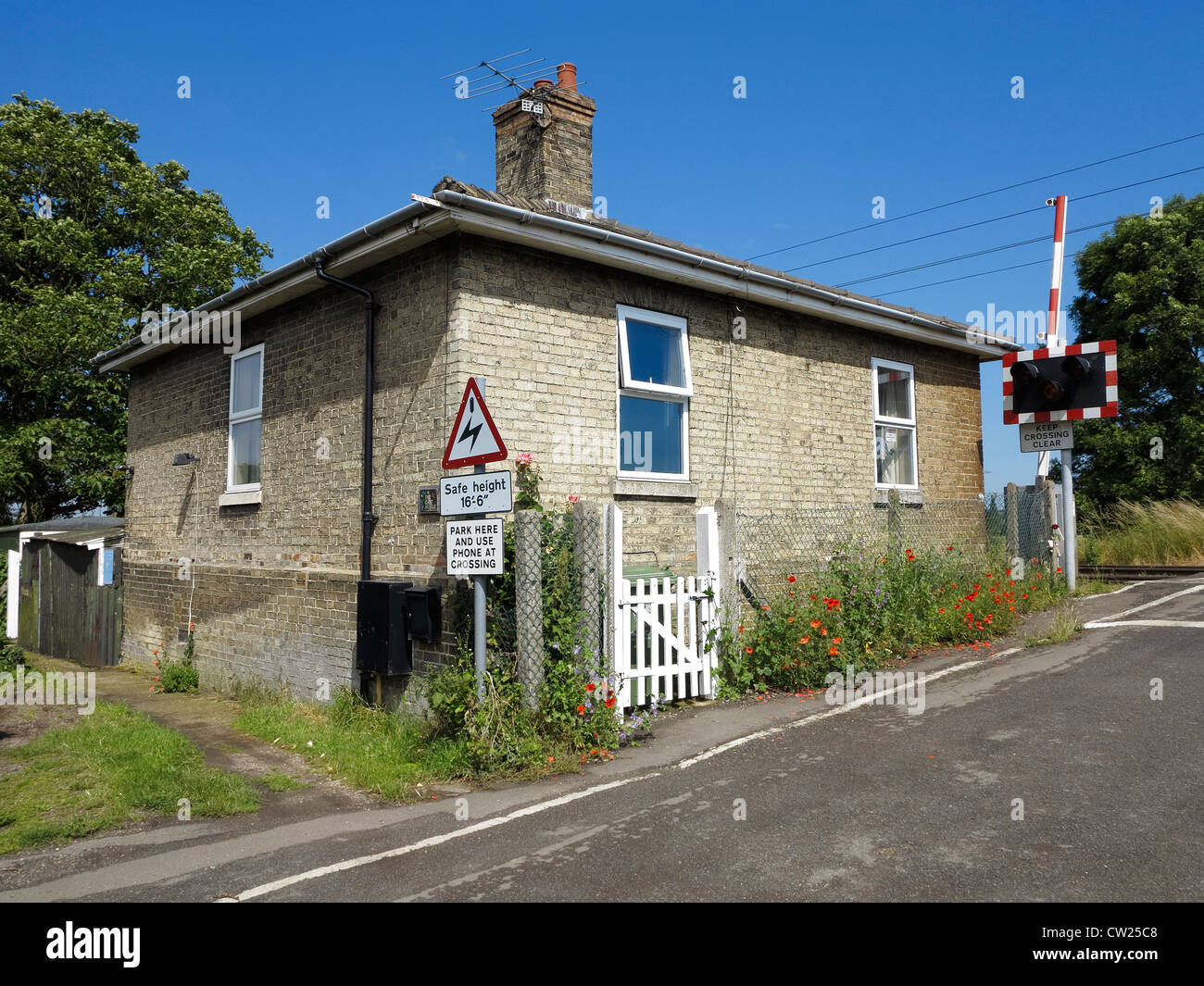 Attraversando i detentori cottage Milton Cambridgeshire Foto Stock