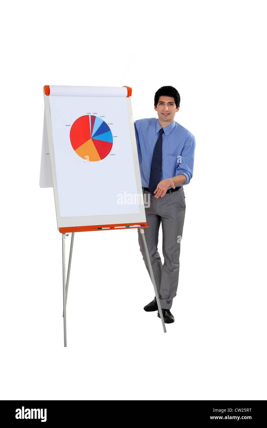 Business professional per spiegare i risultati di ricerche di mercato Foto Stock