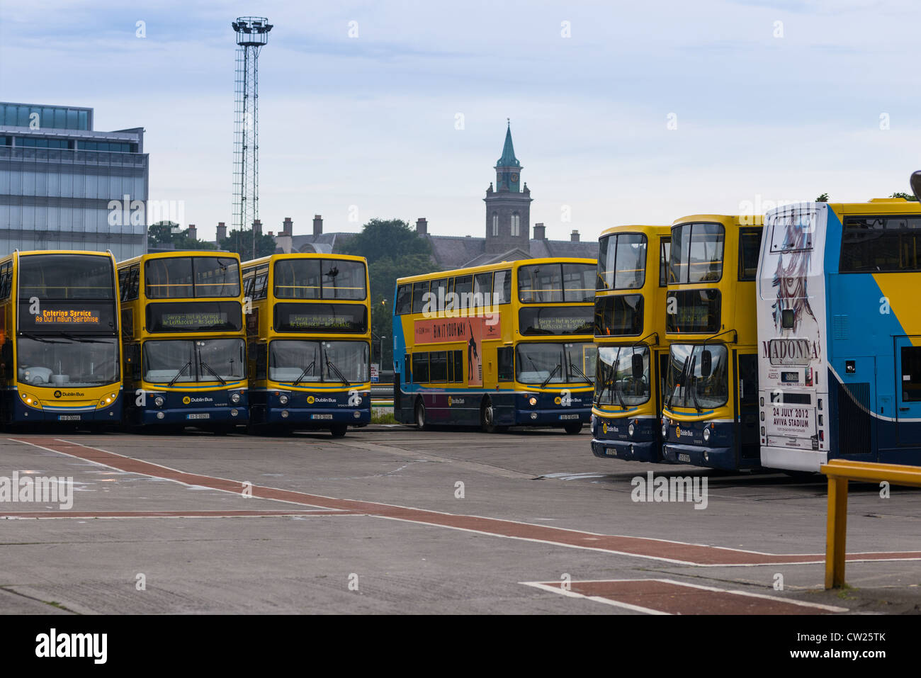 Conyngham road deposito autobus di Dublino Repubblica di Irlanda. Foto Stock