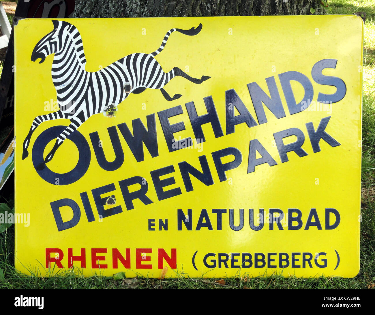 Ouwehands Dierenpark en Natuurbad. Emaille reclame bord. Foto Stock