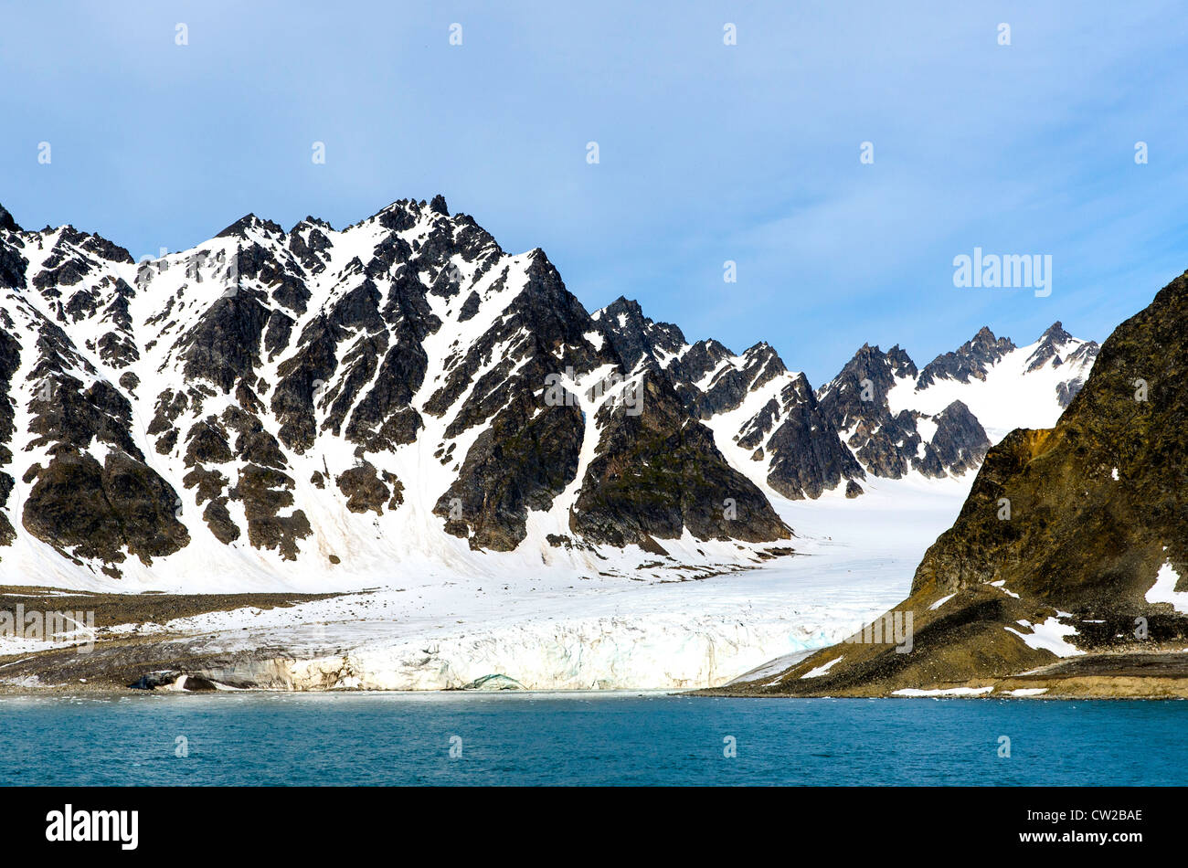 Maddalena Fjord Svalbard Norvegia Circolo Polare Artico Foto Stock