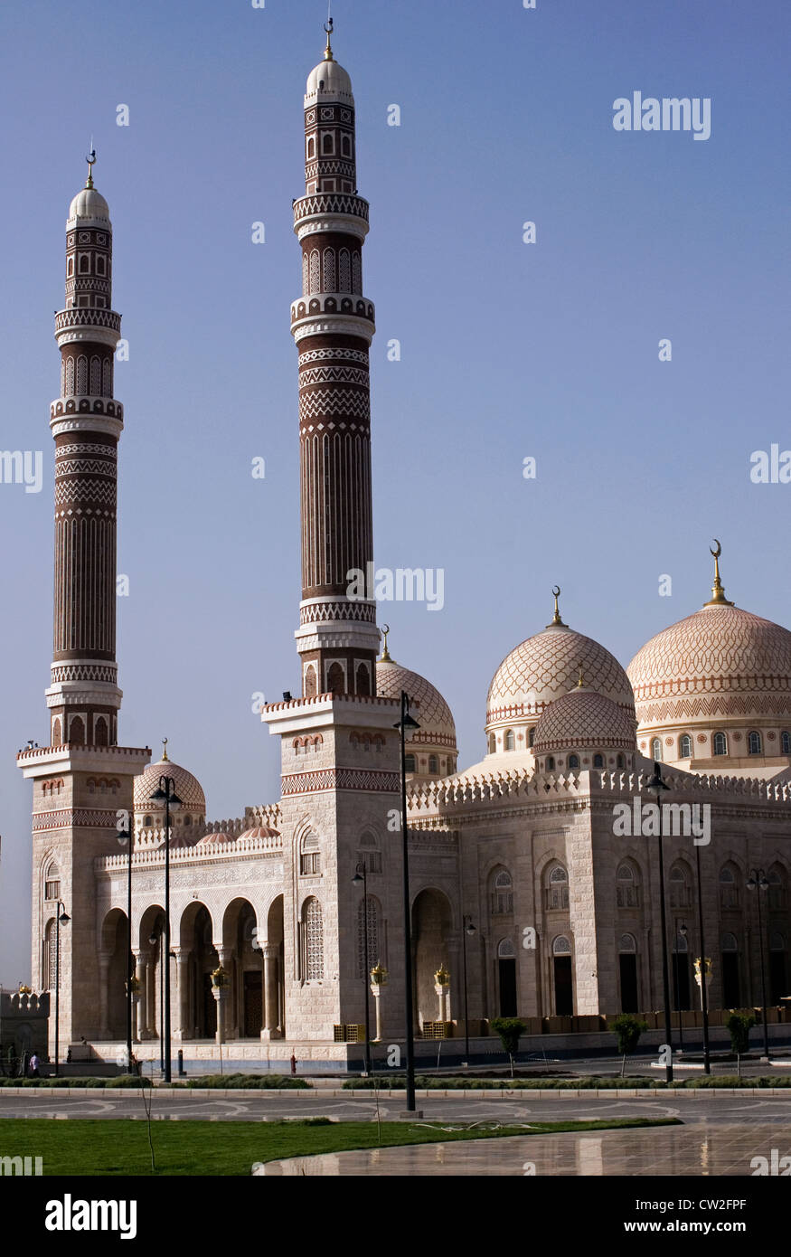 Al Raaess moschea, Sana'a, un sito Patrimonio Mondiale dell'UNESCO, Yemen, Asia Occidentale, Penisola Arabica. Foto Stock