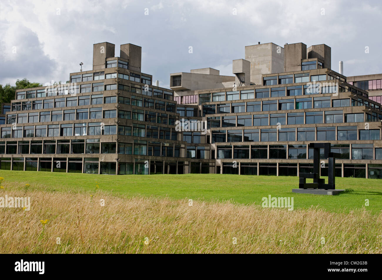 Alloggi per studenti sanno come ziggurat edifici, Università di East Anglia, Norwich, Norfolk, Regno Unito. Foto Stock