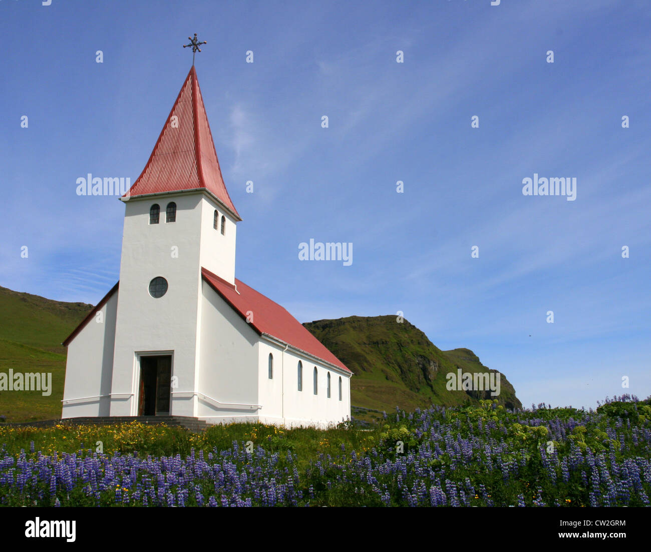 In una chiesa di Vik, Islanda Foto Stock