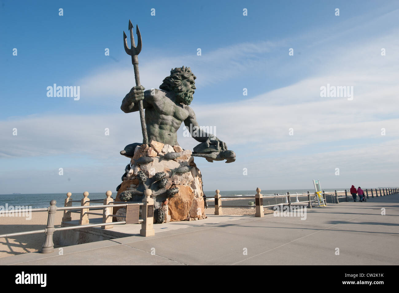 Il Re Nettuno statua, Virginia Beach Foto Stock
