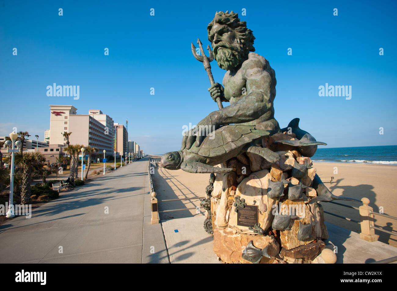 Il Re Nettuno statua, Virginia Beach Foto Stock