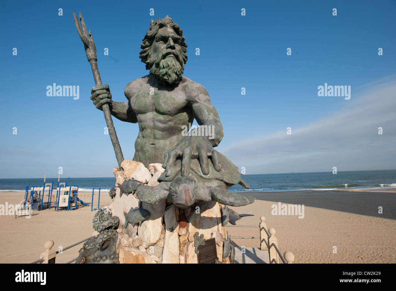 Il Re Nettuno statua, Virginia Beach Foto Stock