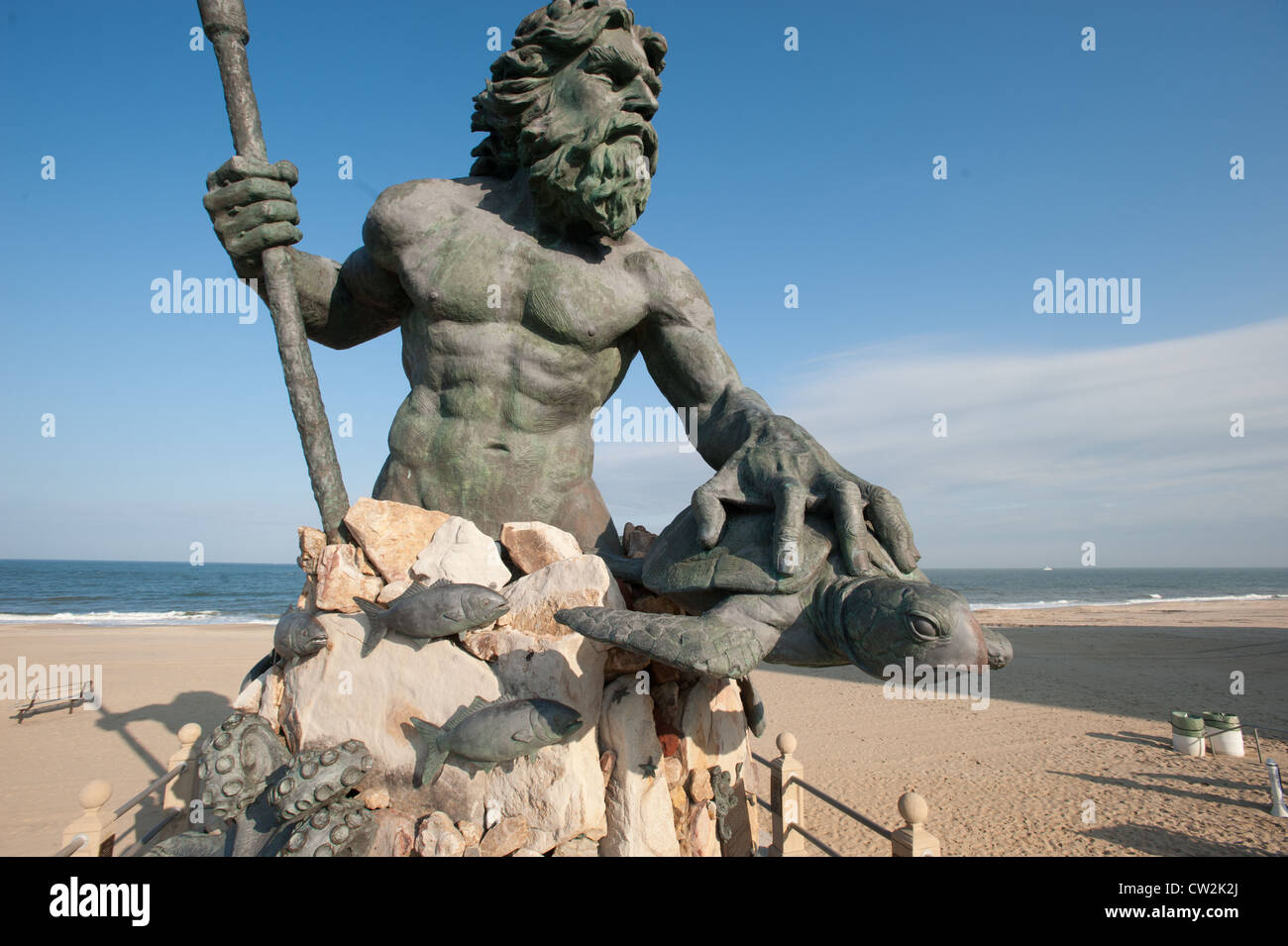 Il Re Nettuno statua, Virginia Beach Foto Stock