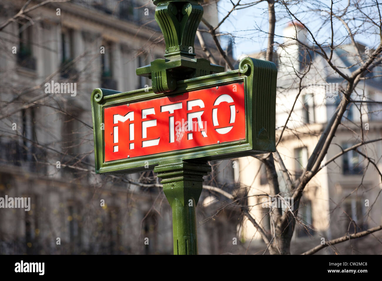 Segno della metropolitana, Parigi, Francia Foto Stock