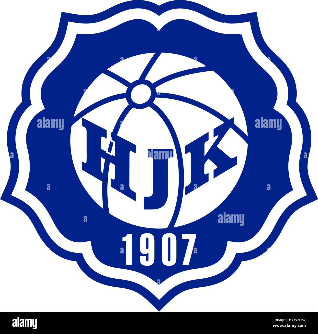 Il logo del finlandese della squadra di calcio HJK Helsinki. Foto Stock