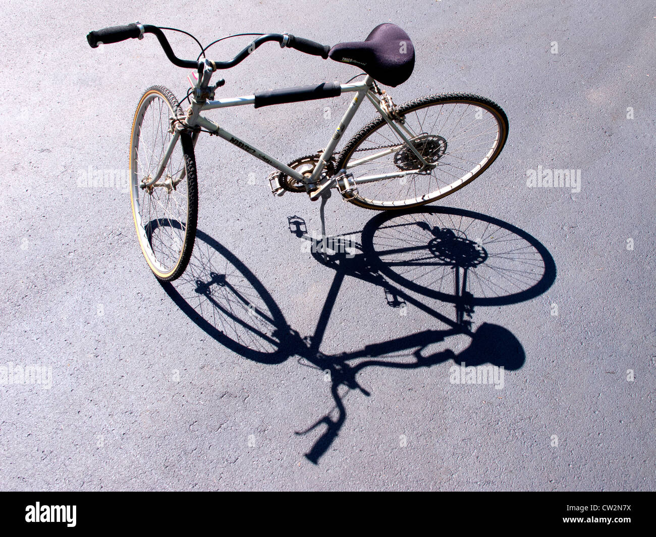 Dieci speed bike e la sua ombra. Foto Stock
