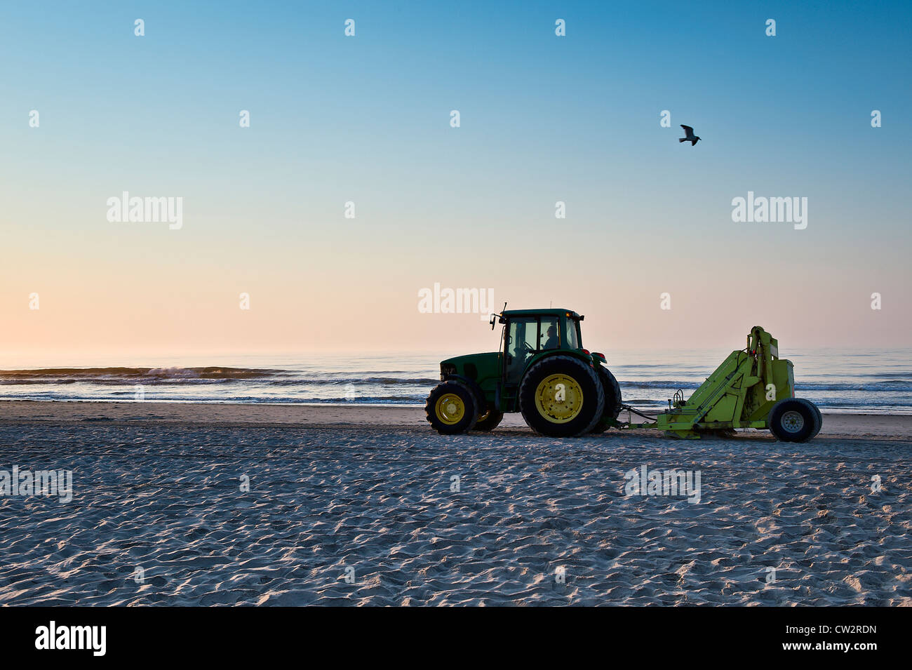 Pulizia spiaggia, new jersey, Stati Uniti d'America Foto Stock