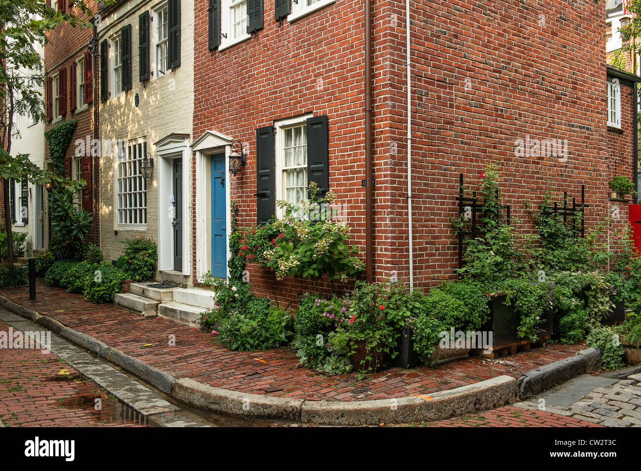 Townhouse, jessup street, città vecchia, Philadelphia, Pennsylvania, Stati Uniti d'America Foto Stock