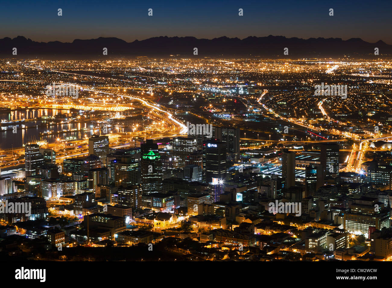Centro di Città del Capo all'alba. Cape Town.Sud Africa Foto Stock