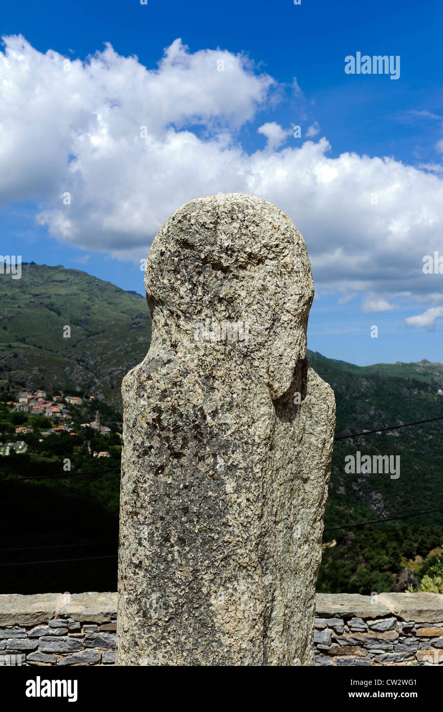 I menhir di Pieve, Corsica, Francia Foto Stock