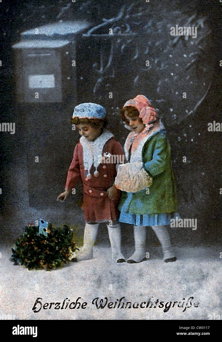 I Bambini nella neve Foto Stock