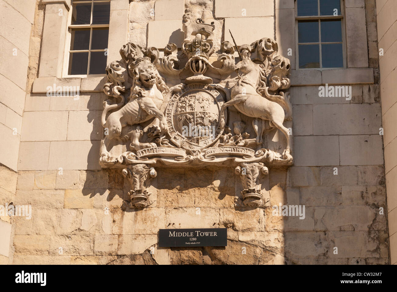 La torre centrale, la Torre di Londra, Londra, Inghilterra Foto Stock