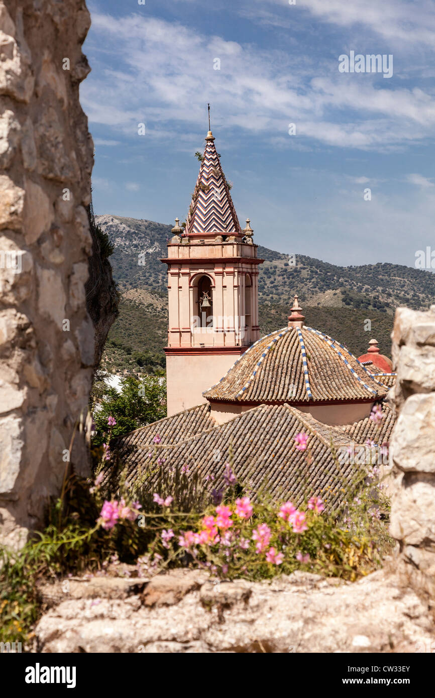 Tetti di Zahara de la Sierra, Andalusia Andalusia, Spagna, Europa. Foto Stock